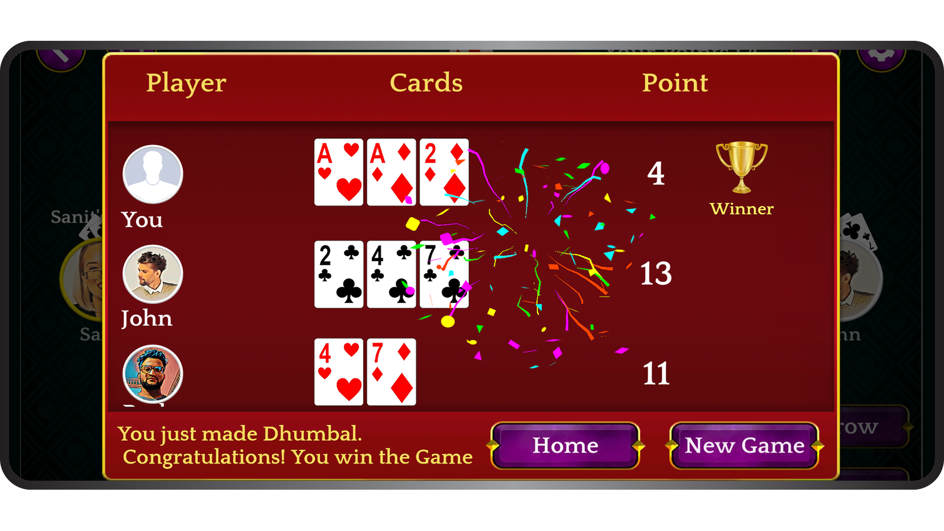 Dhumbal game screenshot three