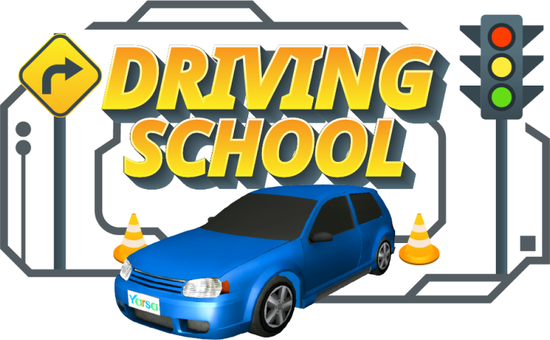 Driving school game logo